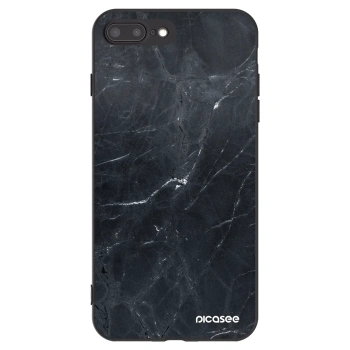 Picasee silikonový černý obal pro Apple iPhone 8 Plus - Black marble