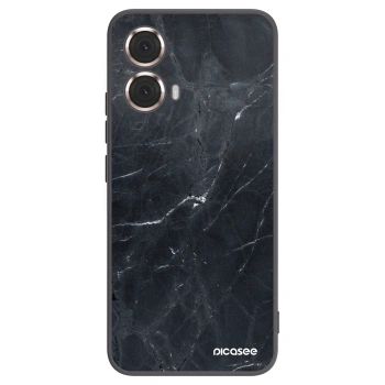 Picasee silikonový černý obal pro Motorola Moto G85 - Black marble