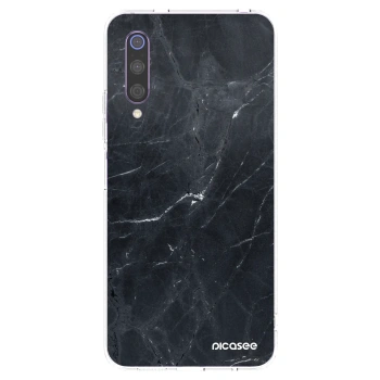 Picasee silikonový průhledný obal pro Xiaomi Mi 9 - Black marble