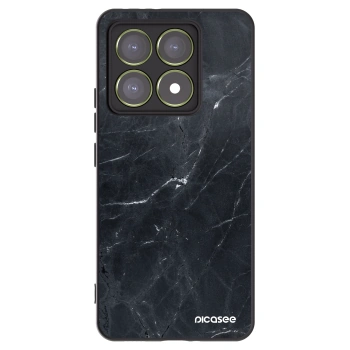 Picasee silikonový černý obal pro Xiaomi 14T - Black marble