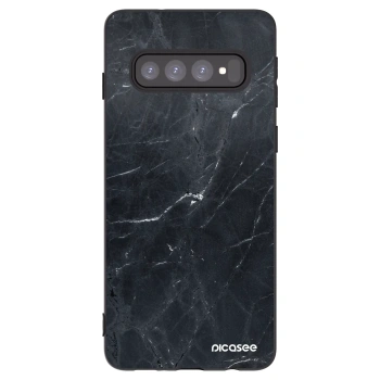 Picasee silikonový černý obal pro Samsung Galaxy S10 G973 - Black marble