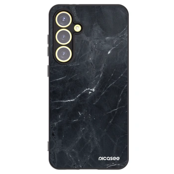 Picasee silikonový černý obal pro Samsung Galaxy S24 FE S721B - Black marble