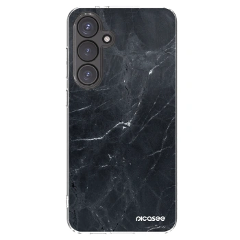 Picasee silikonový průhledný obal pro Samsung Galaxy S24 FE S721B - Black marble
