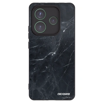 Picasee silikonový černý obal pro Xiaomi Redmi Note 14 5G - Black marble