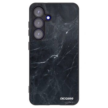 Picasee silikonový černý obal pro Samsung Galaxy S25 5G - Black marble