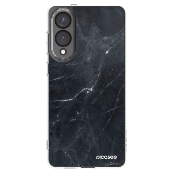 Picasee silikonový průhledný obal pro Samsung Galaxy S25 Edge 5G - Black marble