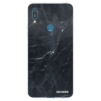 Picasee silikonový průhledný obal pro Huawei Y7 2019 - Black marble