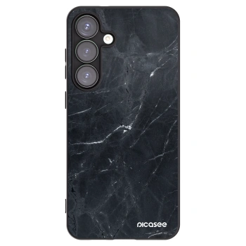 Picasee silikonový černý obal pro Samsung Galaxy S25+ 5G - Black marble