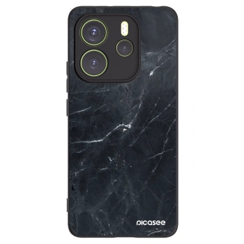 Picasee silikonový černý obal pro Xiaomi Redmi Note 14 4G - Black marble