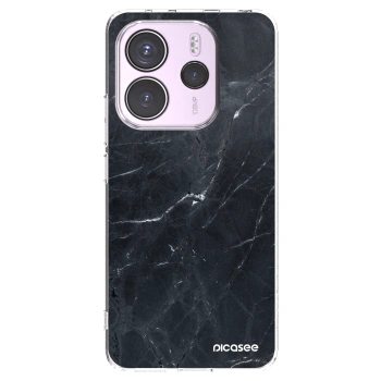 Picasee silikonový průhledný obal pro Xiaomi Redmi Note 14 4G - Black marble