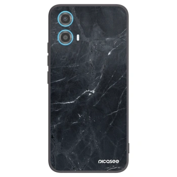 Picasee silikonový černý obal pro Motorola Moto G34 5G - Black marble