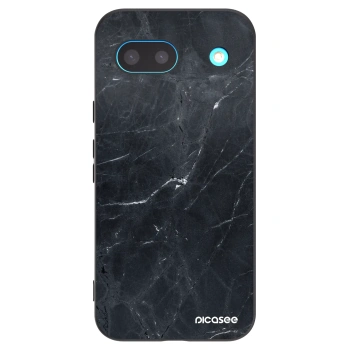 Picasee silikonový černý obal pro Google Pixel 8a - Black marble
