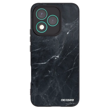 Picasee silikonový černý obal pro Honor 400 Lite 5G - Black marble