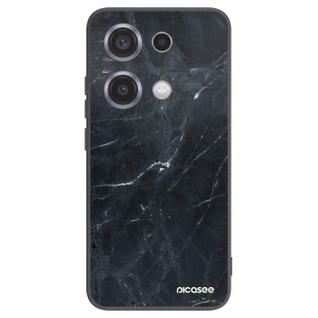 Picasee silikonový černý obal pro Xiaomi Redmi Note 14S - Black marble