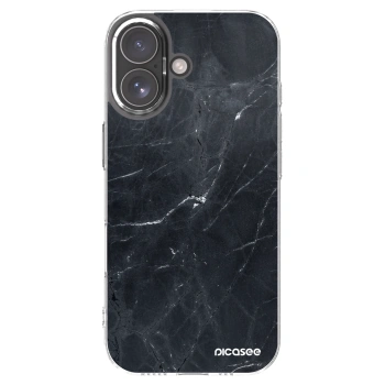 Picasee silikonový průhledný obal pro Apple iPhone 17 - Black marble