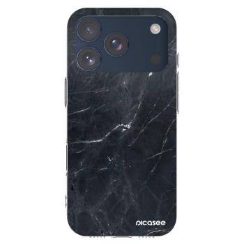Picasee silikonový průhledný obal pro Apple iPhone 17 Pro - Black marble