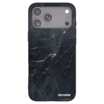 Picasee silikonový černý obal pro Apple iPhone 17 Pro Max - Black marble