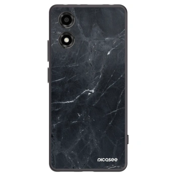 Picasee silikonový černý obal pro Motorola Moto E14 - Black marble