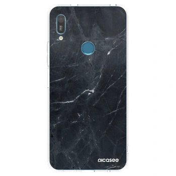 Picasee silikonový průhledný obal pro Huawei Y6 2019 - Black marble