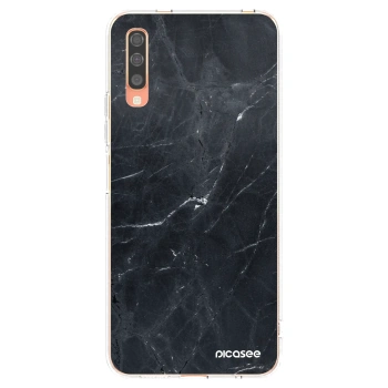 Picasee silikonový průhledný obal pro Samsung Galaxy A70 A705F - Black marble