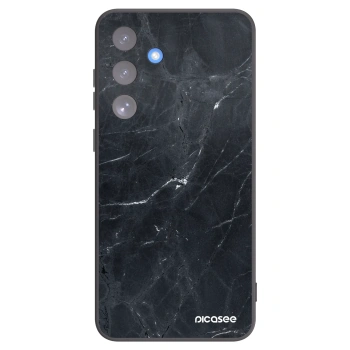 Picasee silikonový černý obal pro Samsung Galaxy S25 FE 5G - Black marble