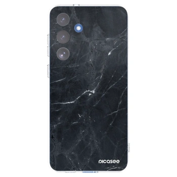 Picasee silikonový průhledný obal pro Samsung Galaxy S25 FE 5G - Black marble