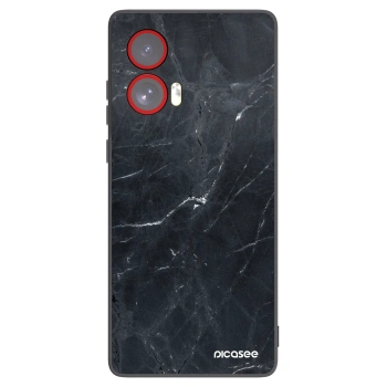 Picasee silikonový černý obal pro Motorola Edge 50 Fusion - Black marble
