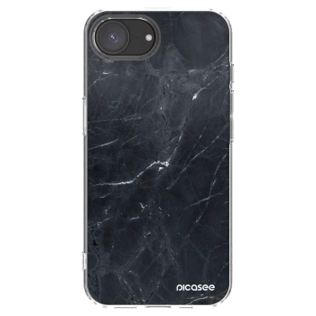 Picasee silikonový průhledný obal pro Apple iPhone 17e - Black marble