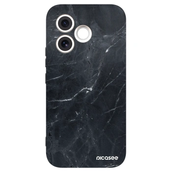 Picasee silikonový černý obal pro Honor 600 Lite - Black marble