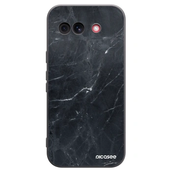Picasee silikonový černý obal pro Google Pixel 10a - Black marble