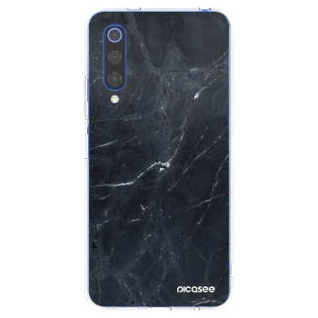 Picasee silikonový průhledný obal pro Xiaomi Mi 9 SE - Black marble