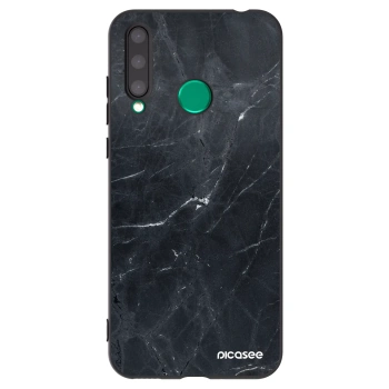 Picasee silikonový černý obal pro Honor 20 Lite - Black marble