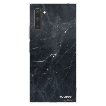 Picasee silikonový průhledný obal pro Samsung Galaxy Note 10 N970F - Black marble
