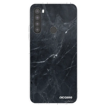 Picasee silikonový průhledný obal pro Xiaomi Redmi Note 8 - Black marble