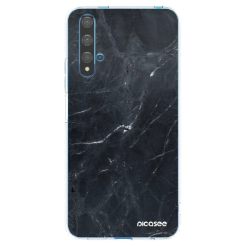 Picasee silikonový průhledný obal pro Huawei Nova 5T - Black marble
