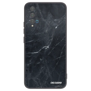 Picasee silikonový černý obal pro Huawei Nova 5T - Black marble