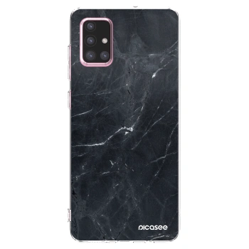 Picasee silikonový průhledný obal pro Samsung Galaxy A71 A715F - Black marble