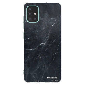 Picasee silikonový průhledný obal pro Samsung Galaxy A51 A515F - Black marble