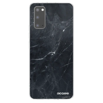 Picasee silikonový průhledný obal pro Samsung Galaxy S20 G980F - Black marble