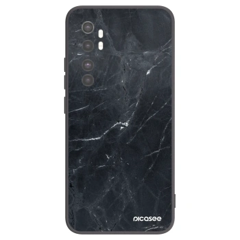 Picasee silikonový černý obal pro Xiaomi Mi Note 10 Lite - Black marble