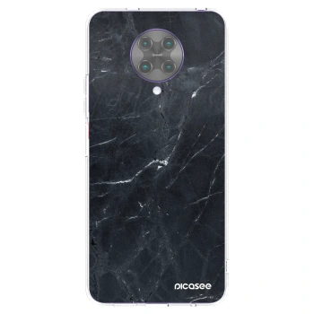 Picasee silikonový průhledný obal pro Xiaomi Poco F2 Pro - Black marble