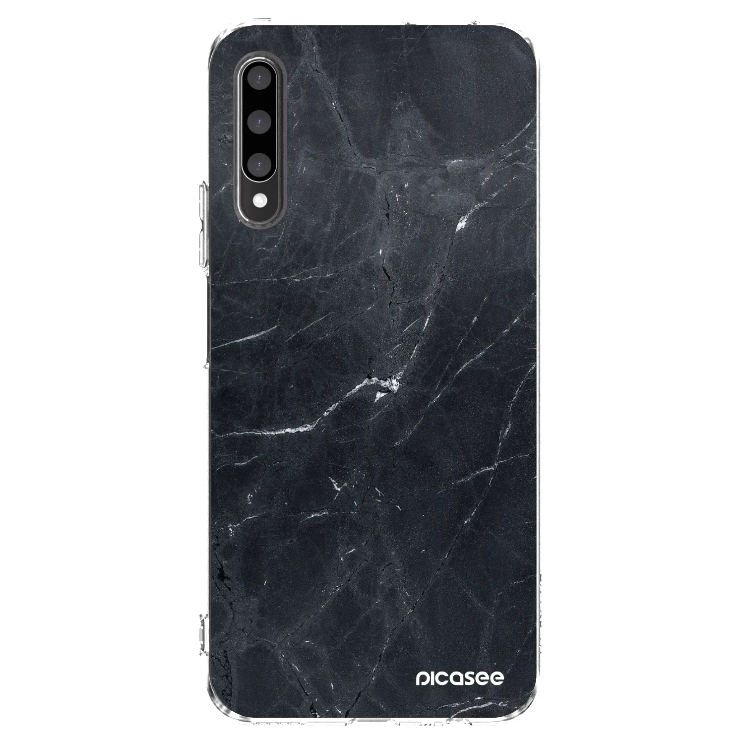 Picasee silikonový průhledný obal pro Honor 9X Pro - Black marble