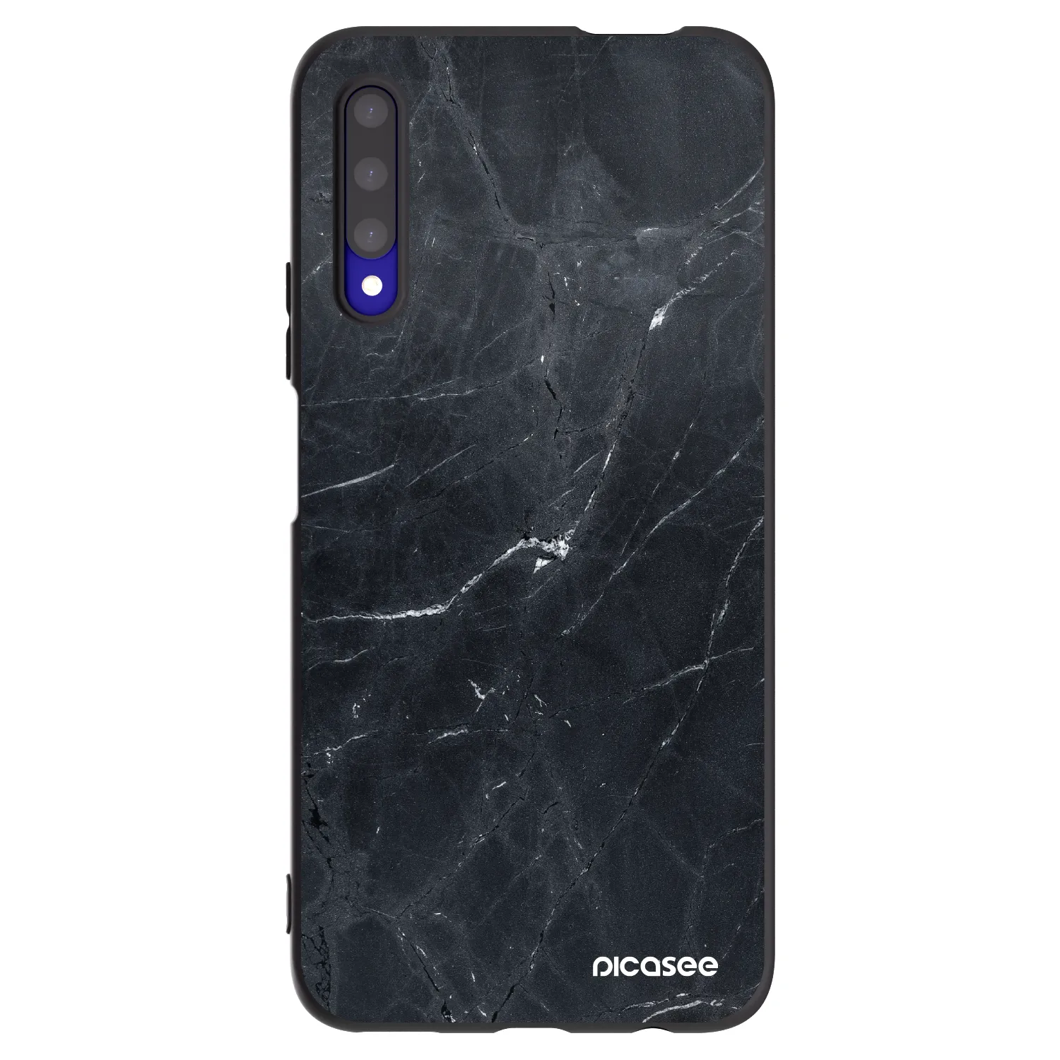 Picasee silikonový černý obal pro Honor 9X Pro - Black marble