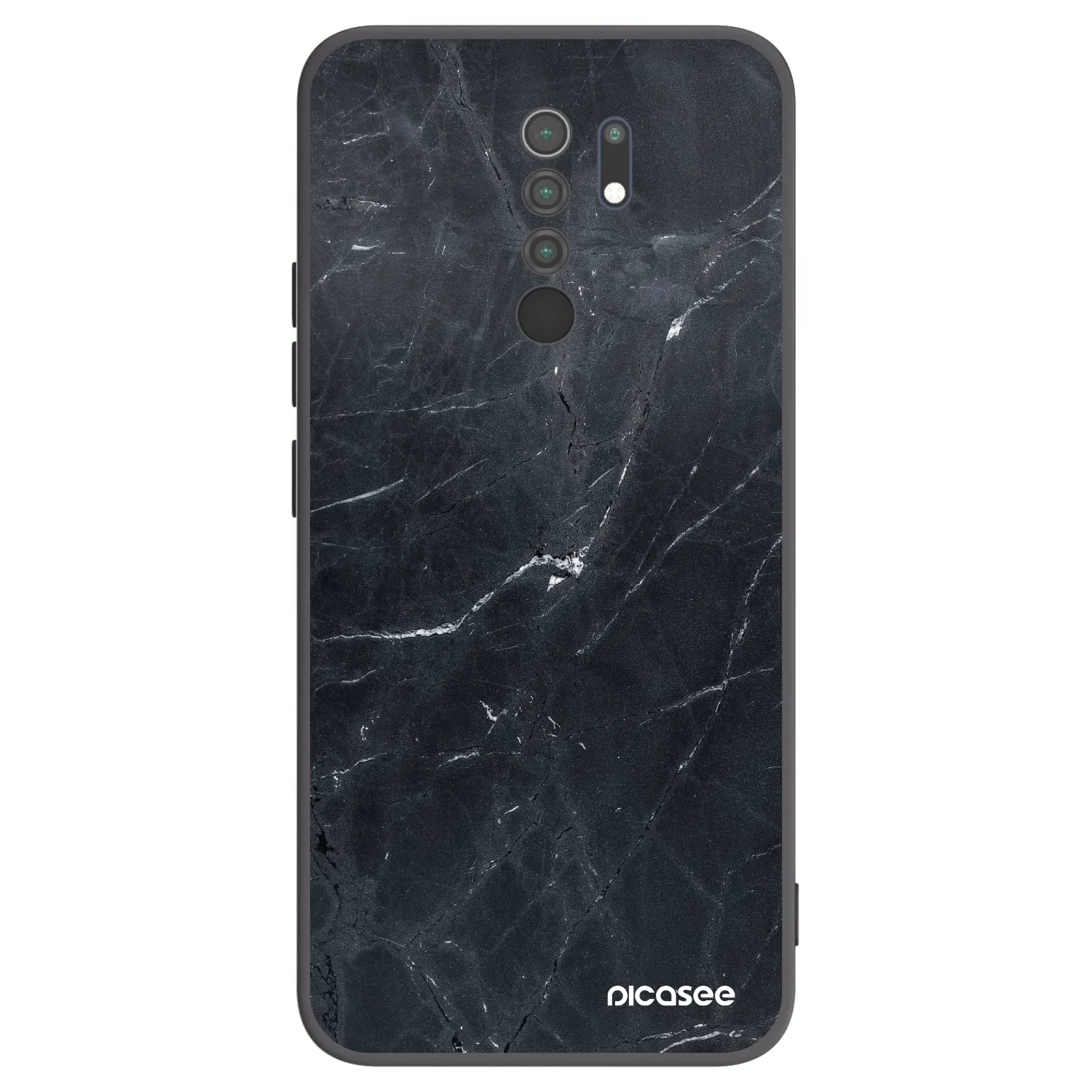 Picasee silikonový černý obal pro Xiaomi Redmi 9 - Black marble