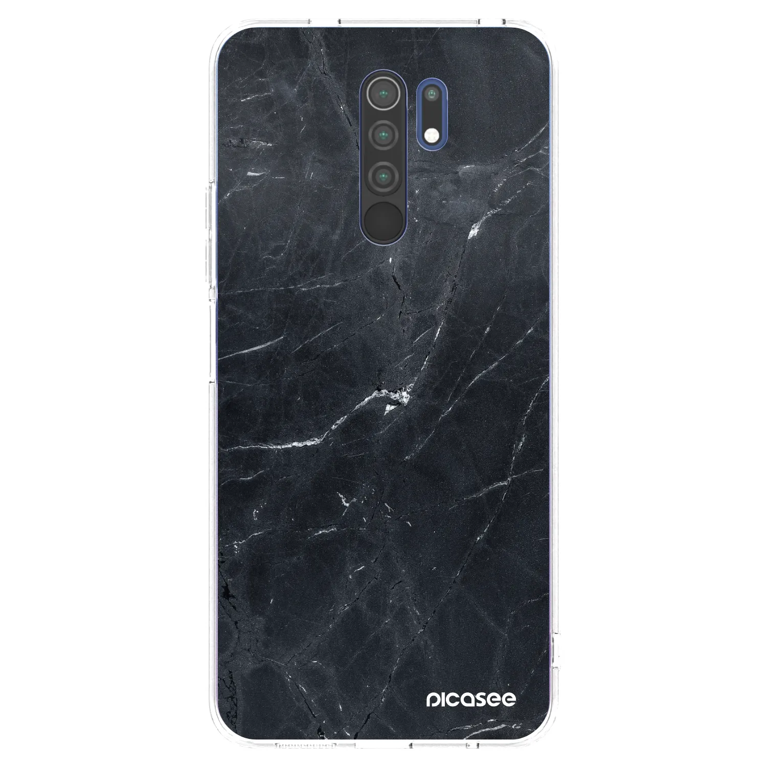 Picasee silikonový průhledný obal pro Xiaomi Redmi 9 - Black marble