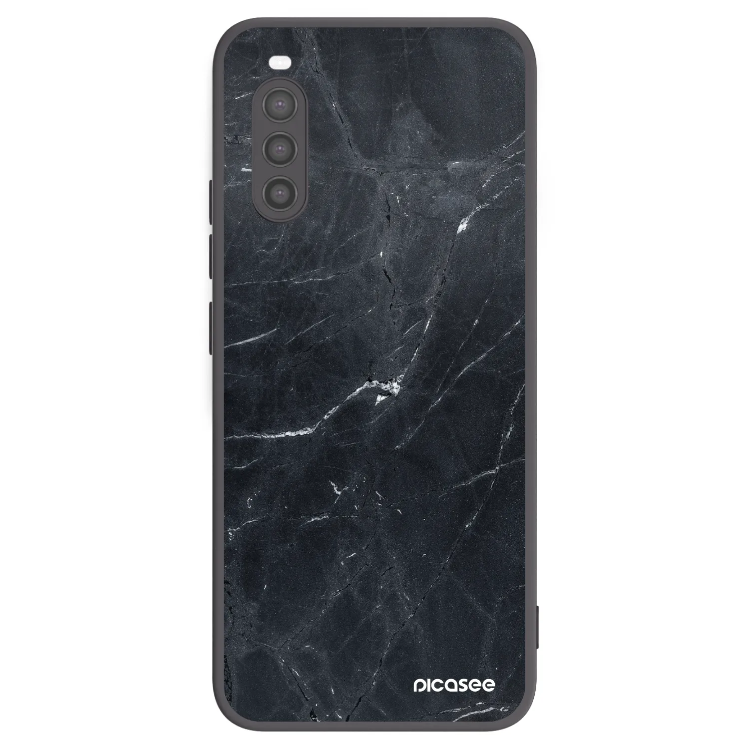 Picasee silikonový černý obal pro Sony Xperia 10 II - Black marble