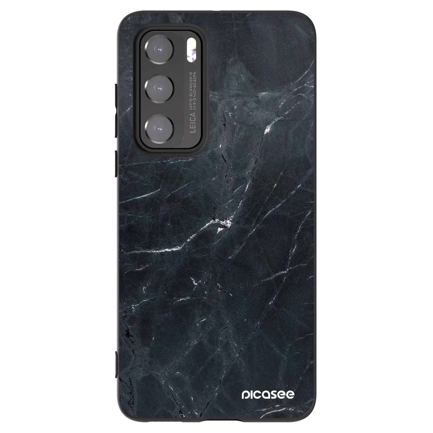 Picasee silikonový černý obal pro Huawei P40 - Black marble