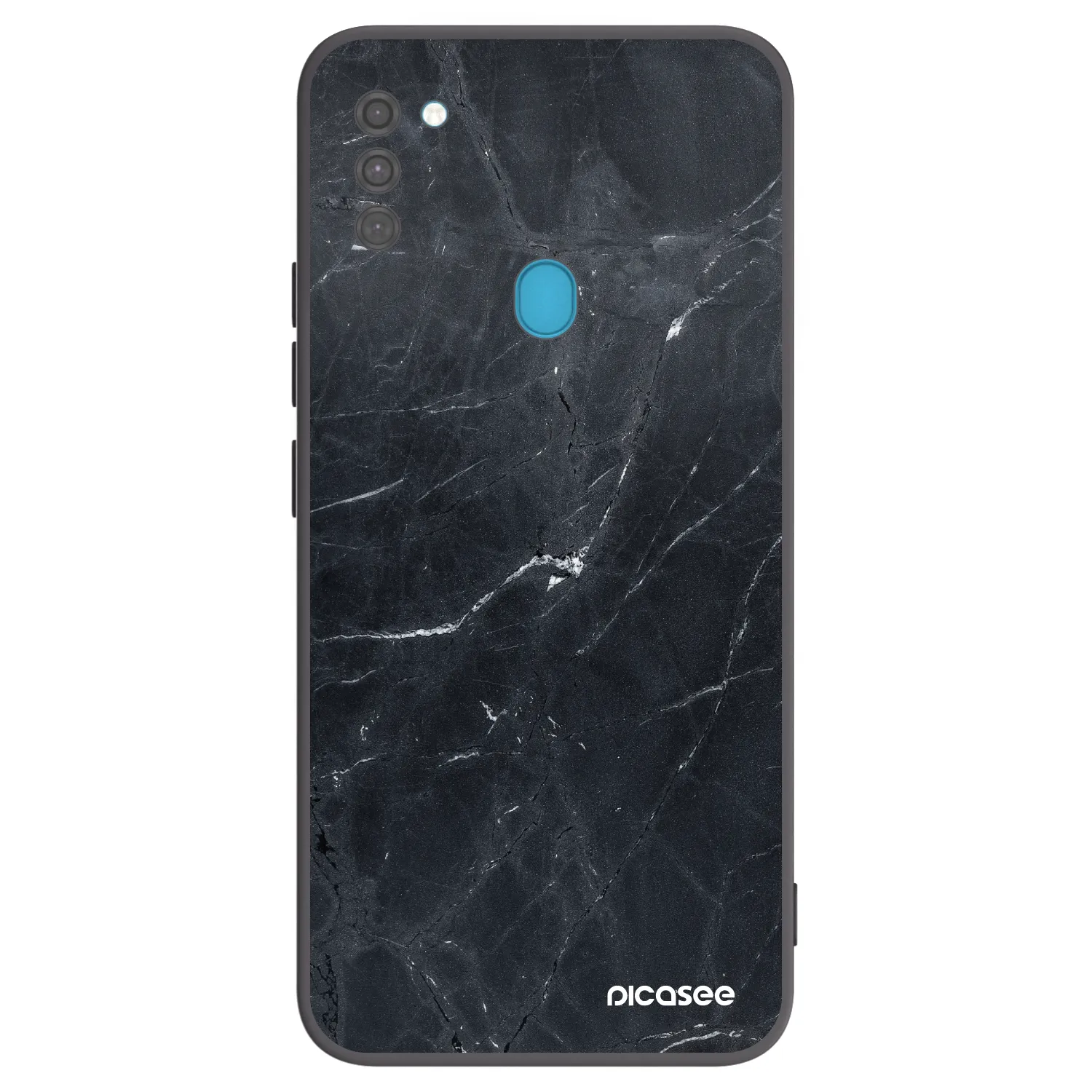Picasee silikonový černý obal pro Samsung Galaxy M11 - Black marble