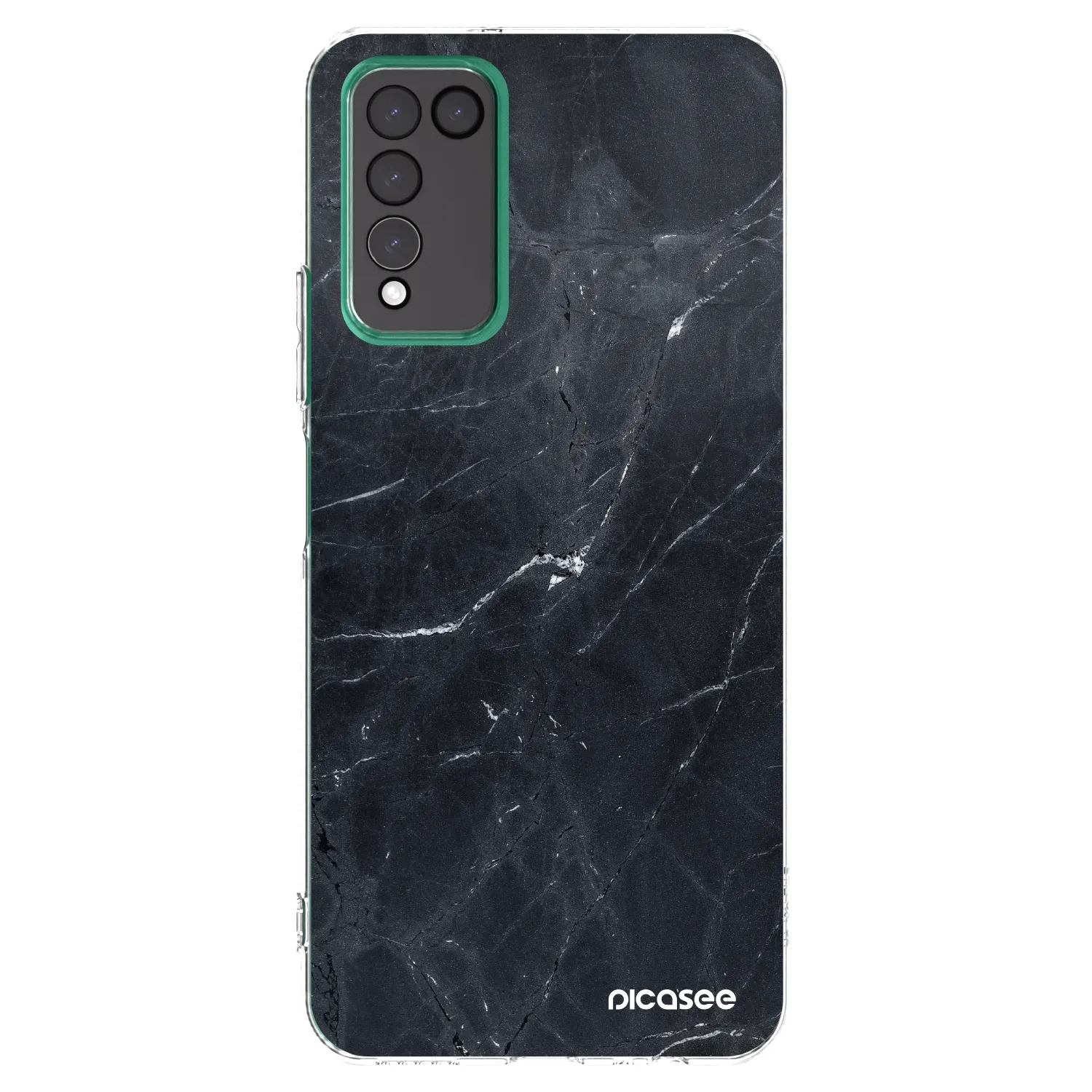 Picasee silikonový průhledný obal pro Honor 10X Lite - Black marble