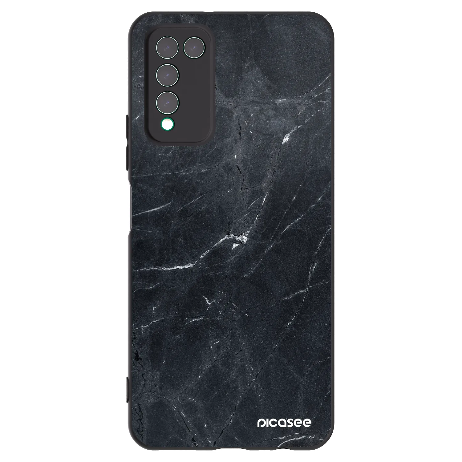 Picasee silikonový černý obal pro Honor 10X Lite - Black marble